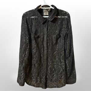 NWT Torrid Black Lace Blouse
